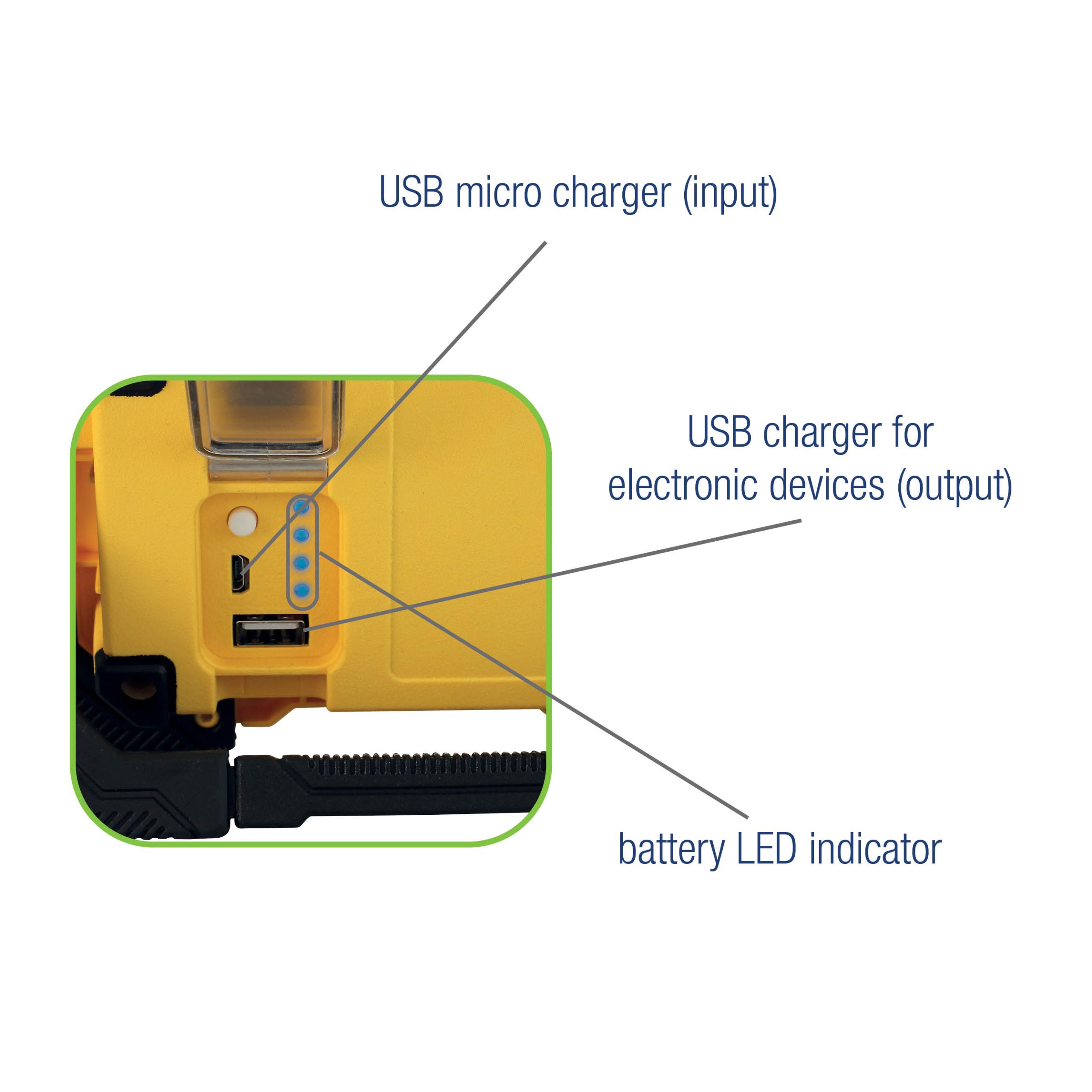 Работна лампа 10W 1000lm 6000K IP44 вградена батерия 2000mAh Commel