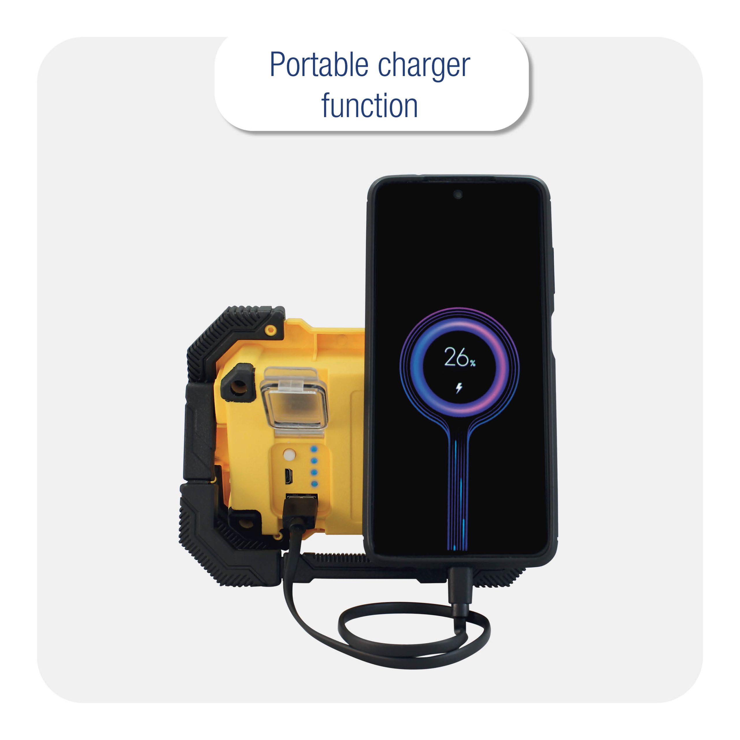 Работна лампа 10W 1000lm 6000K IP44 вградена батерия 2000mAh Commel
