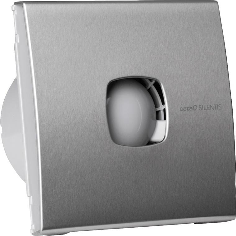 Вентилатор SILENTIS10 ф100мм, цвят Инокс, 98м3/ч, 15W, 37dB комплект с клапа CATA