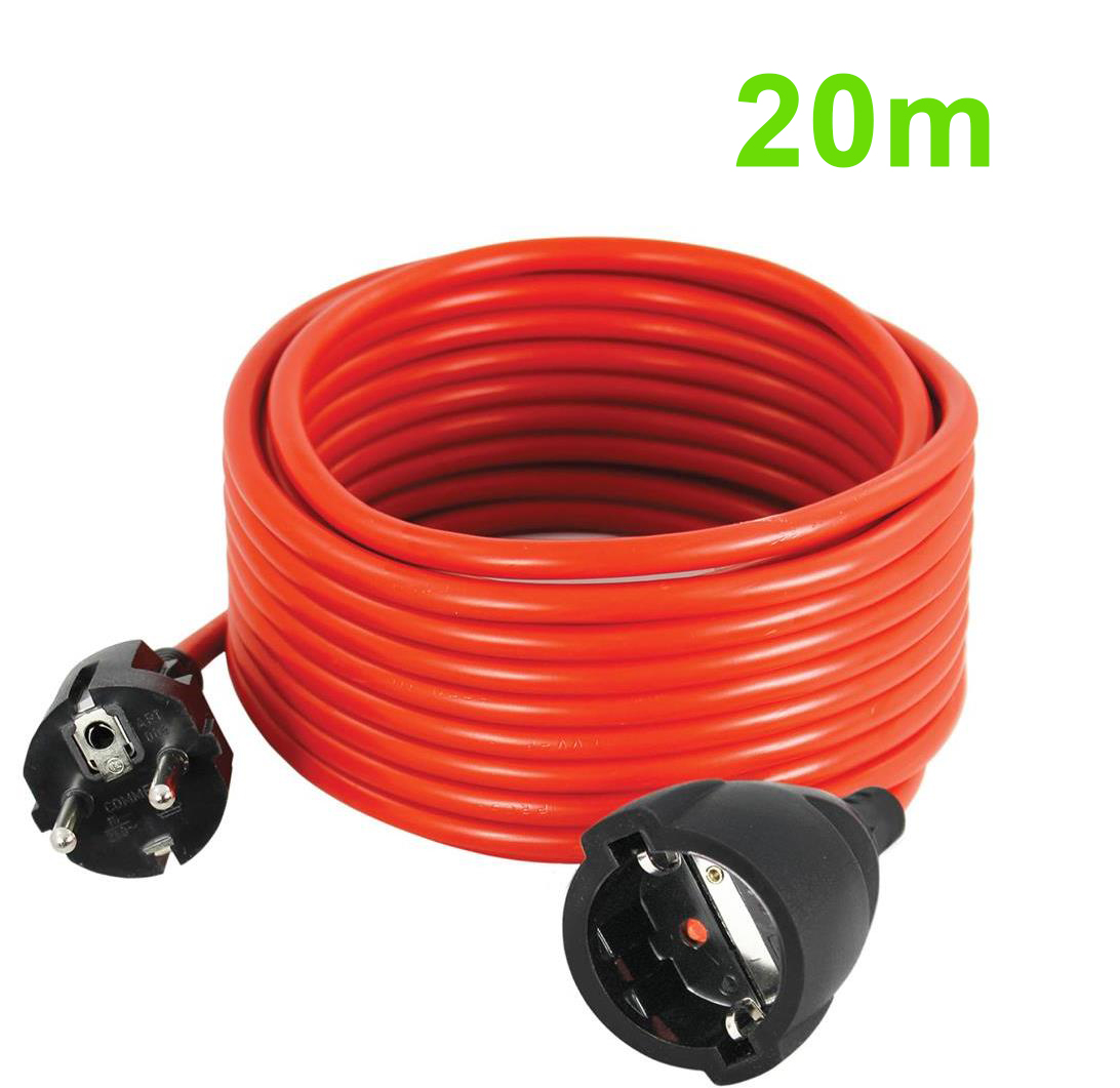 Удължител 20 метра кабел H05VV-F 3G1мм2 червен Commel