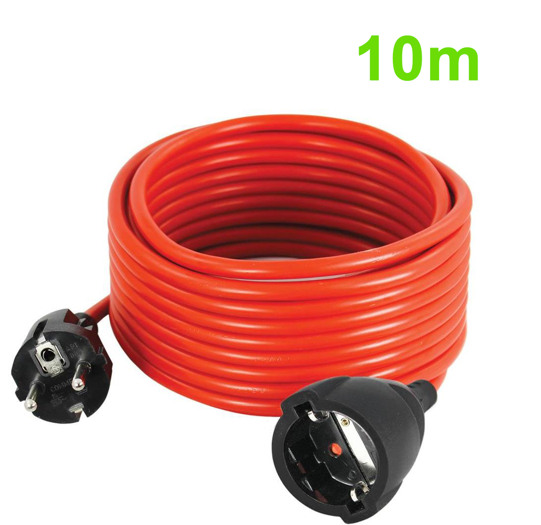 Удължител 10 метра кабел H05VV-F 3G1мм2 червен Commel