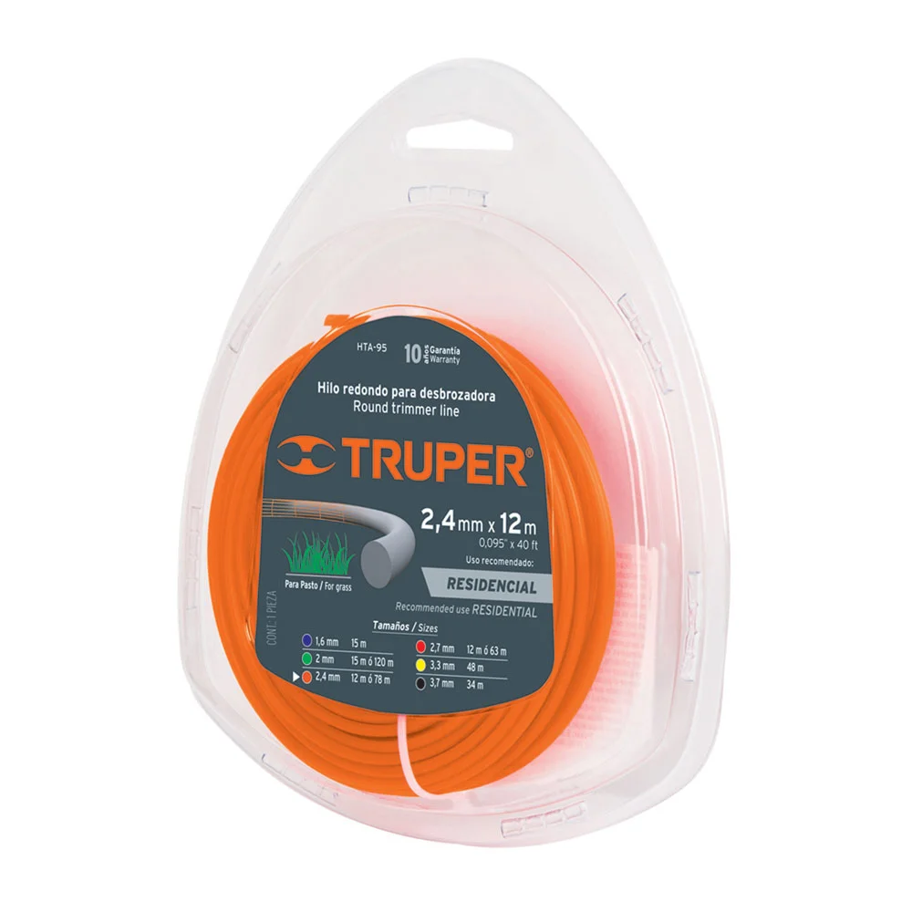 Корда за моторен тример, TRUPER – 2,4 мм 12 м