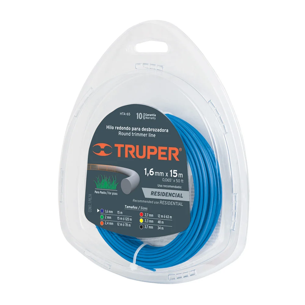 Корда за моторен тример, TRUPER – 1,6 мм 15 м