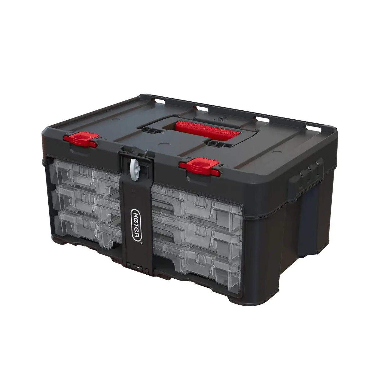 КУТИЯ С 3 ЧЕКМЕДЖЕТА STACK’N’ROLL, 481Х330Х233 ЧЕРЕН/ЧЕРВЕН