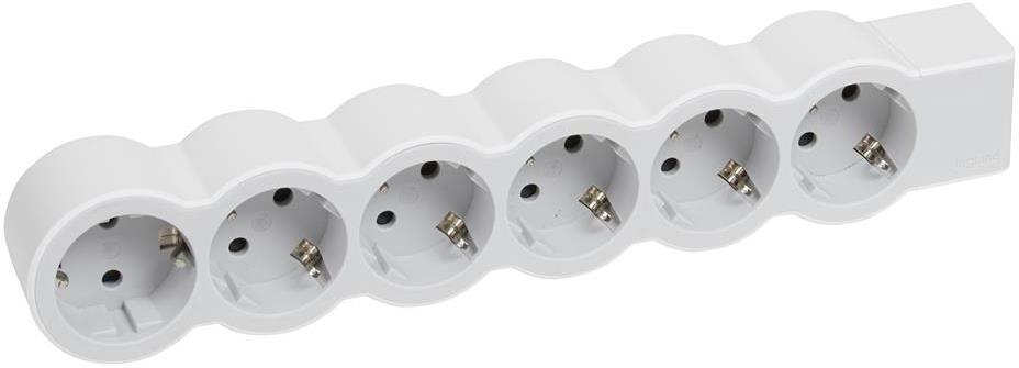 Разклонител БЯЛ 6x2P+E без кабел Standard NEW Legrand
