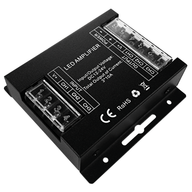 УСИЛВАТЕЛ ЗА RGB LED ЛЕНТА 3X10A, 360W (12V DC), 12-24V DC