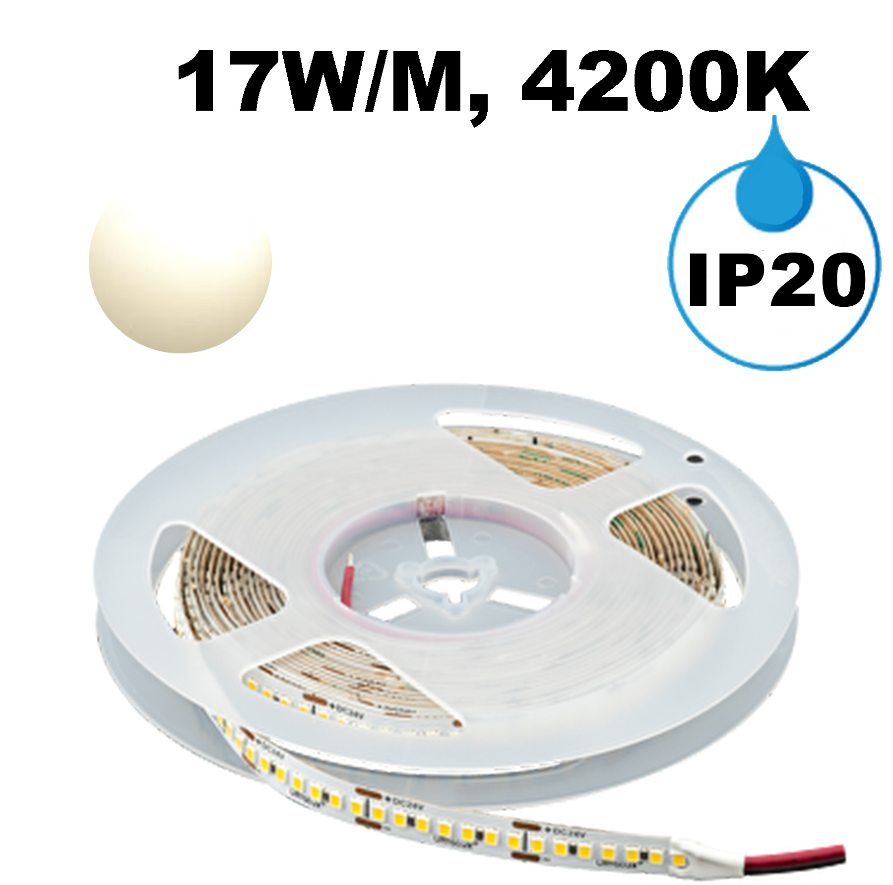 ПРОФЕСИОНАЛНА LED ЛЕНТА 17W/M, 4200K, 24V DC, 210 LED/M, SMD2835