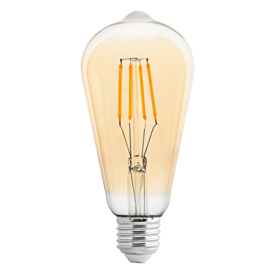 LED FILAMENT ЛАМПА КРУШКА, ДИМИРАЩА, 4W, E27, 2500K, 220-240V AC, АМБЪР