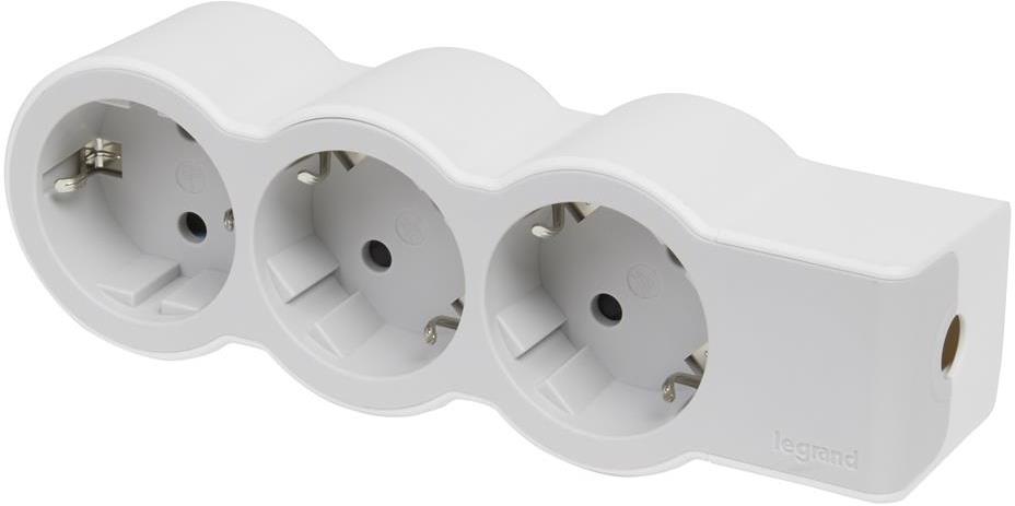 Разклонител БЯЛ 3x2P+E без кабел Standard NEW Legrand