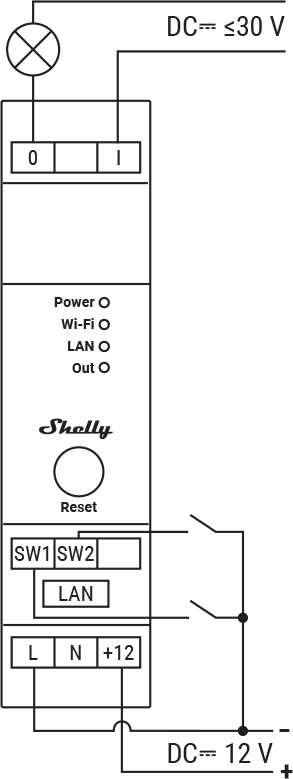 Импулсно Smart реле 1х On/Off 16A за DIN монтаж Shelly PRO 1