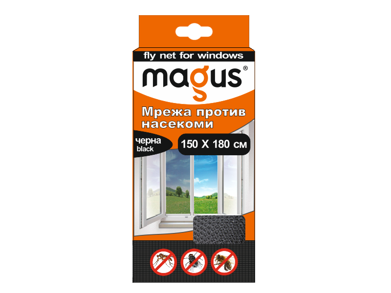 MAGUS Мрежа срещу насекоми 1.50м/180 м черна