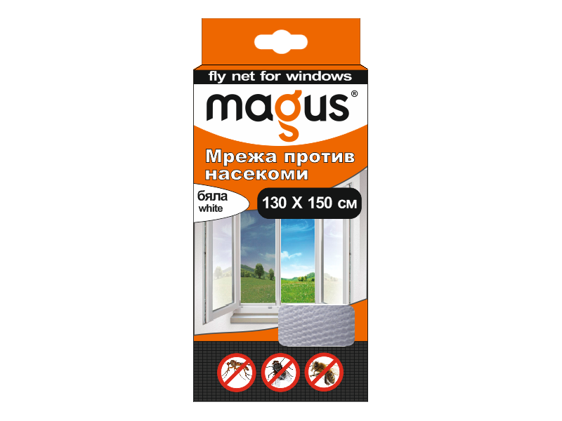 MAGUS Мрежа срещу насекоми 1.50м/180 м бяла