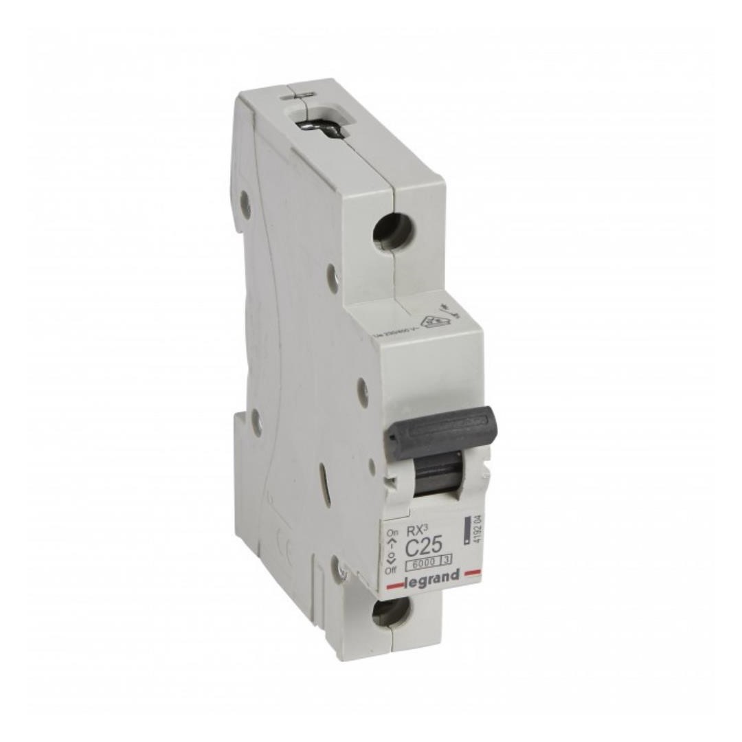 Автоматичен прекъсвач RX3 1P 25A крива С 6kA Legrand