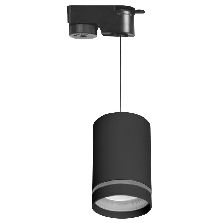 ТЯЛО ЗА РЕЛСОВ МОНТАЖ, ВИСЯЩО, ДВУПРОВОДНО, GU10, 220-240V AC, IP20, ЧЕРНО