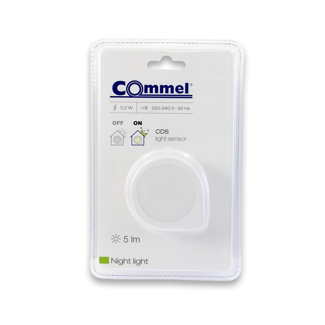 Нощна LED лампа, 0.4W, С фотоклетка, 220-240V, Commel