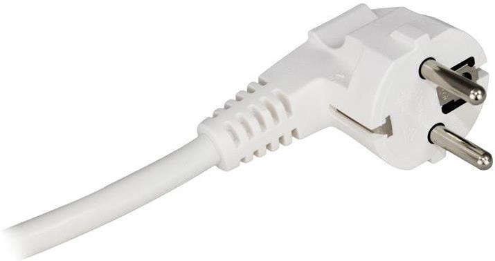 Кабел бял с щепсел Г-образен H05VV-F 3х1,5мм2 1,5 метра Commel