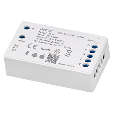 SMART 2.4G RF WIFI КОНТРОЛЕР ЗА RGBW LED ЛЕНТА 16A, 192W (12VDC), 12-24VDC