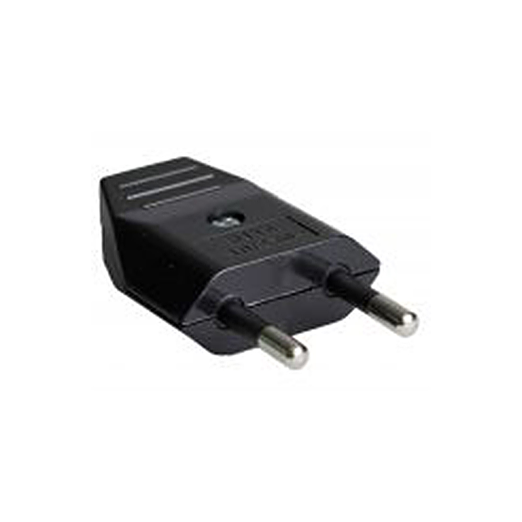 Щепсел,Двуполюсен 2P, 10A, 250V, Плосък, SOLERA, Черен