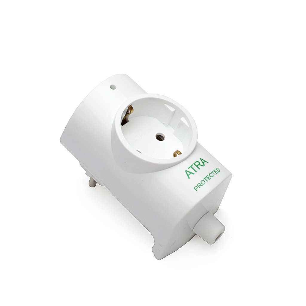 Щепсел с контакт и защита, 16A, 250V, Бял
