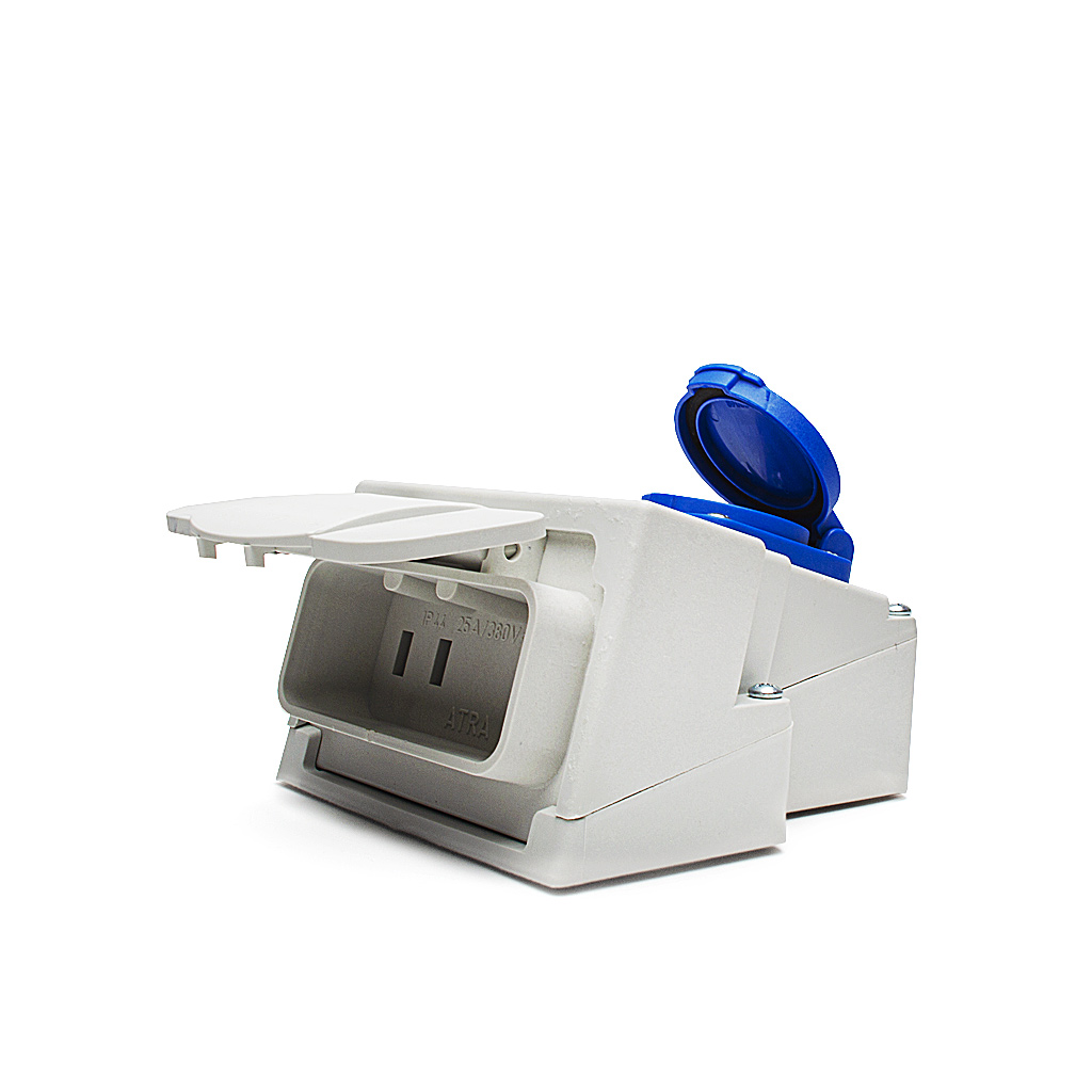 Трифазен модул, IP44, 250V-380V, 16A-25A, Сив