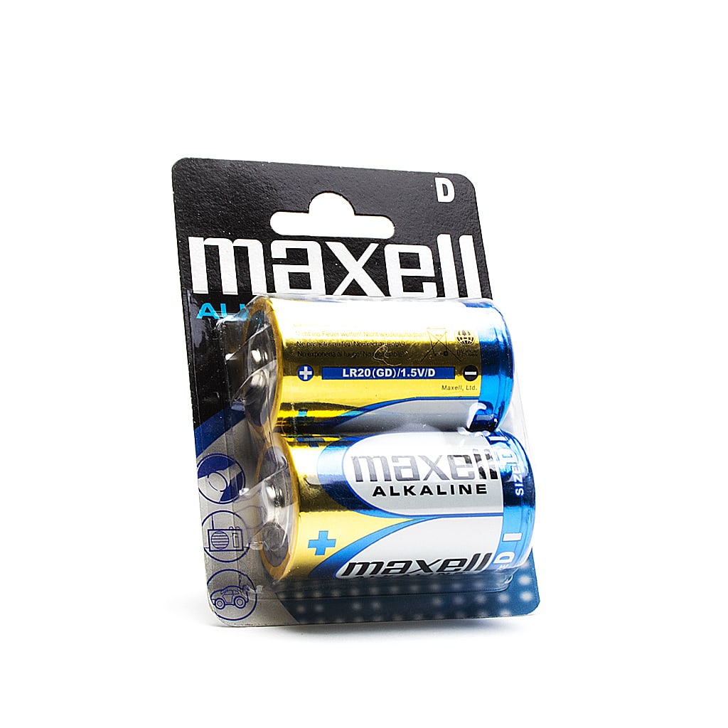 Алкална батерия LR20, 1.5V, MAXELL, 2бр.на блистер