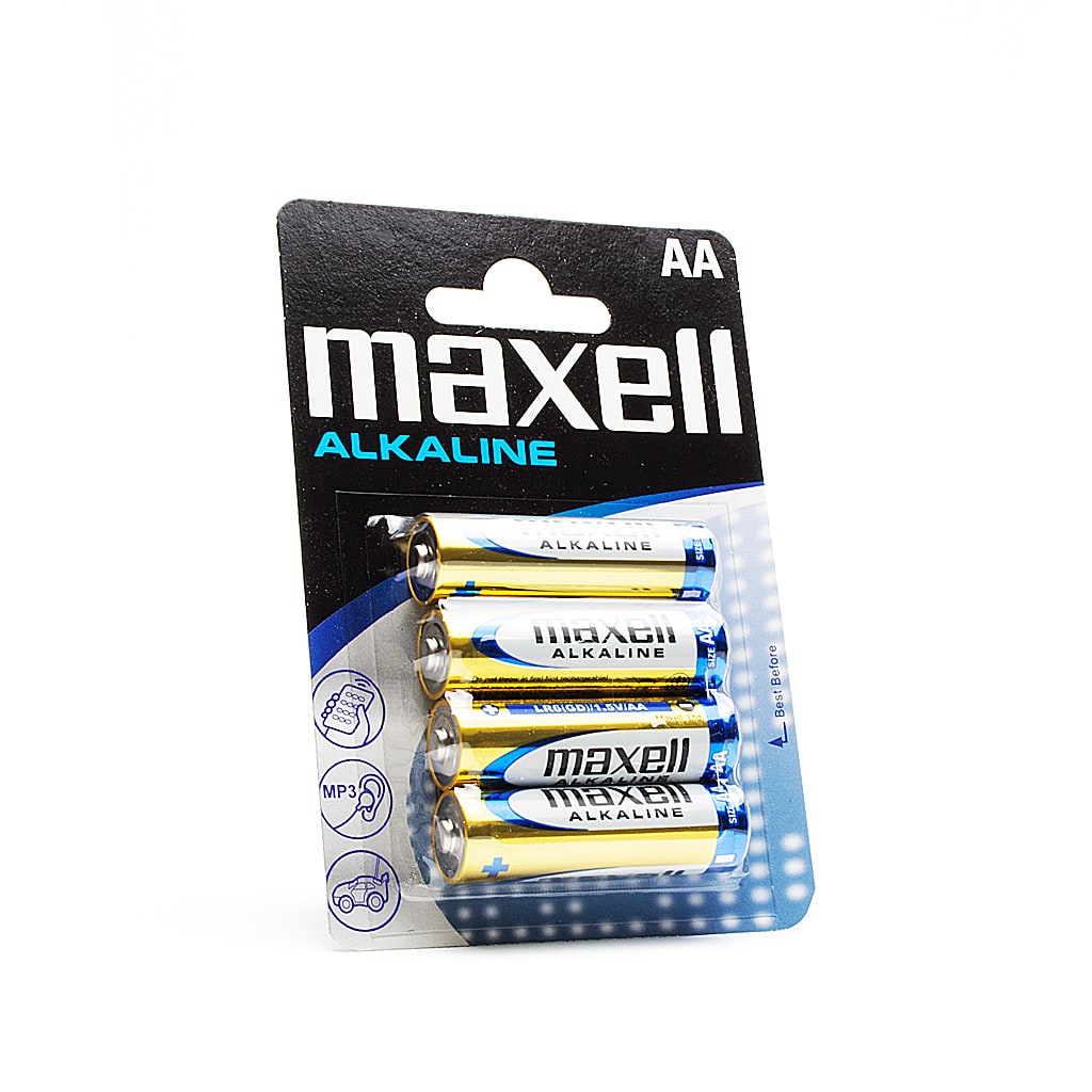 Алкална батерия LR-6, 1.5V, MAXELL, 4 бр. на блистер