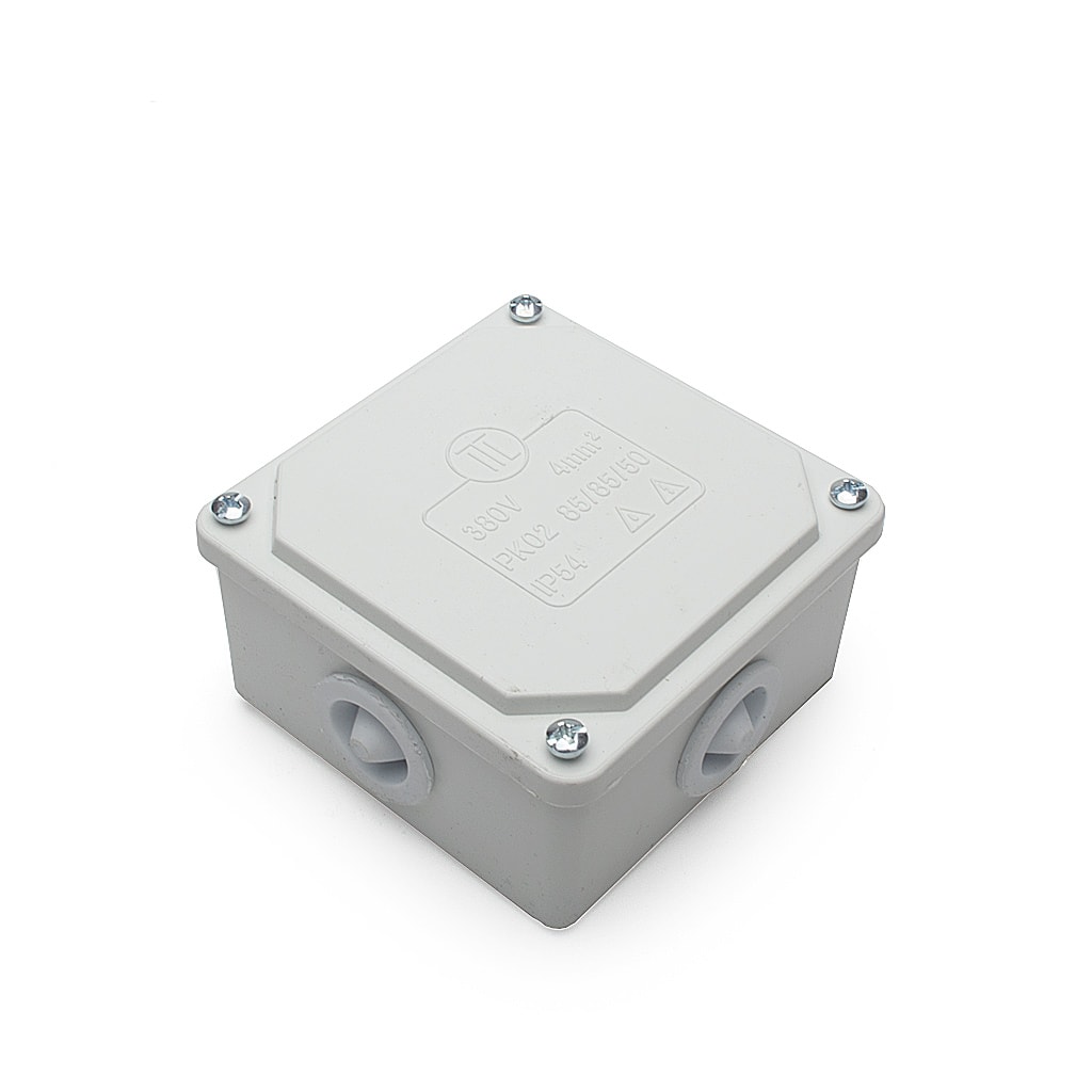 Разклонителна кутия за открит монтаж, IP54, 85x85x50мм, Бяла