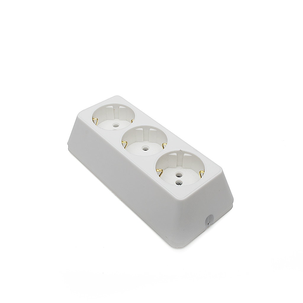 Подвижен контакт, тройка, 16А, 230V, Бял, /Трапец,Месинг/