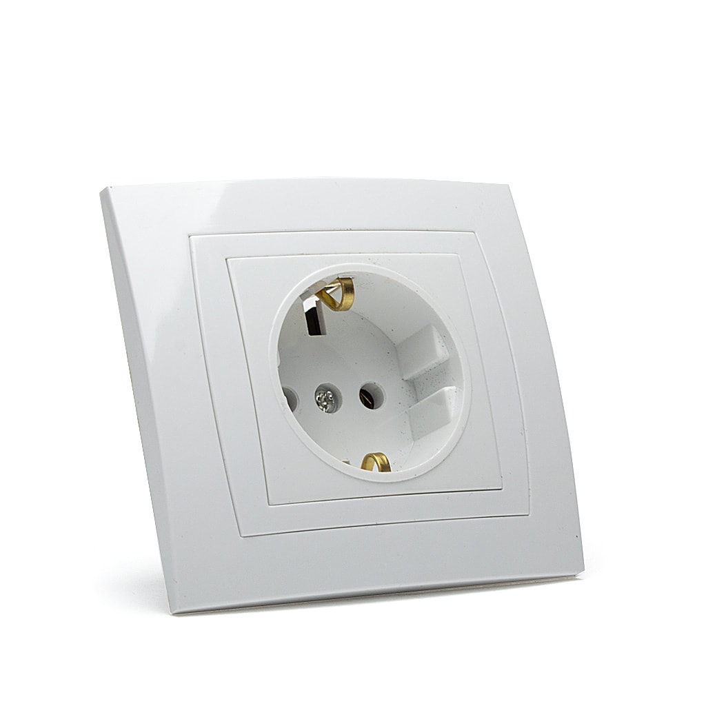 Контакт Мираж НК, 16А, 250V, Скрит монтаж, Бял