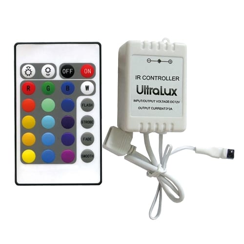 RGB контролер IR управление 24 бутона 72W, 12-24V DC, 6А