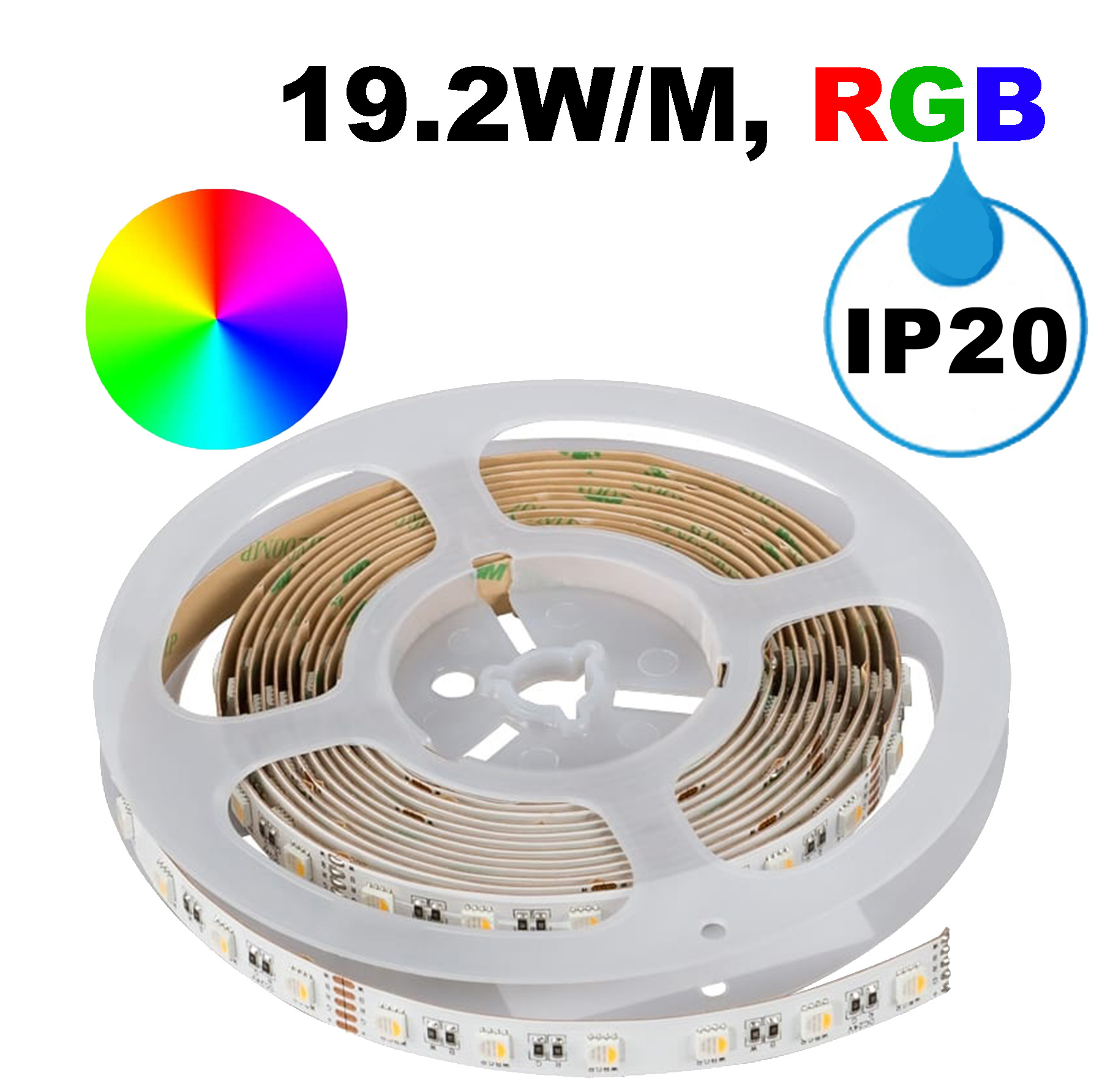 Професионална LED лента 19.2W/m, 5м, RGB+4200K, 24V DC, RGB/неутрална светлина, Неводоустойчива, 60 LEDs/m, 120°, SMD 2835