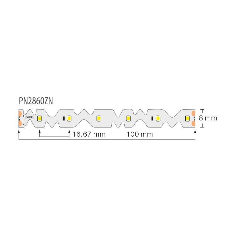 Професионална LED лента 9.6W/m, 5м, 4200K, 24V DC, Неутрално бяла светлина, Неводоустойчива, 60 LEDs/m, 120°, SMD 2835