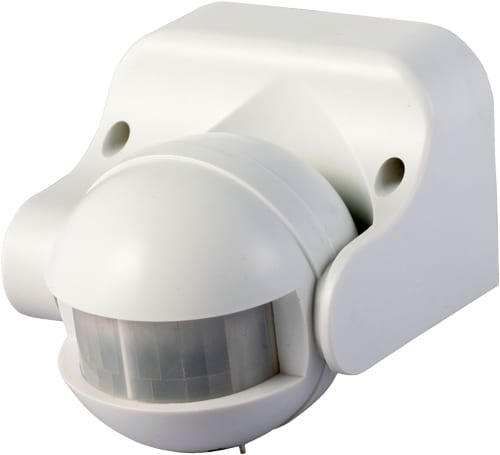 Сензор за движение за външен монтаж, Бял, 180°, 12м, IP44, 220V-240V AC, 1200W