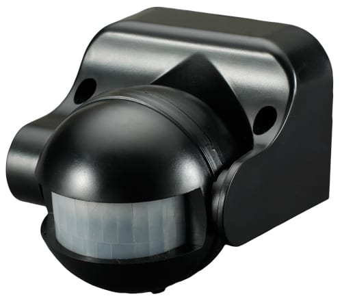 Сензор за движение за външен монтаж, Черен 180°, 12м, IP44, 220V-240V AC, 1200W