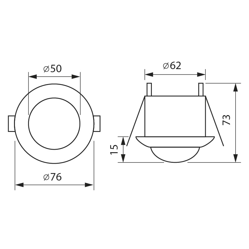 Сензор за движение, за вграждане 6м, 220V-240V AC, 360°,1200W