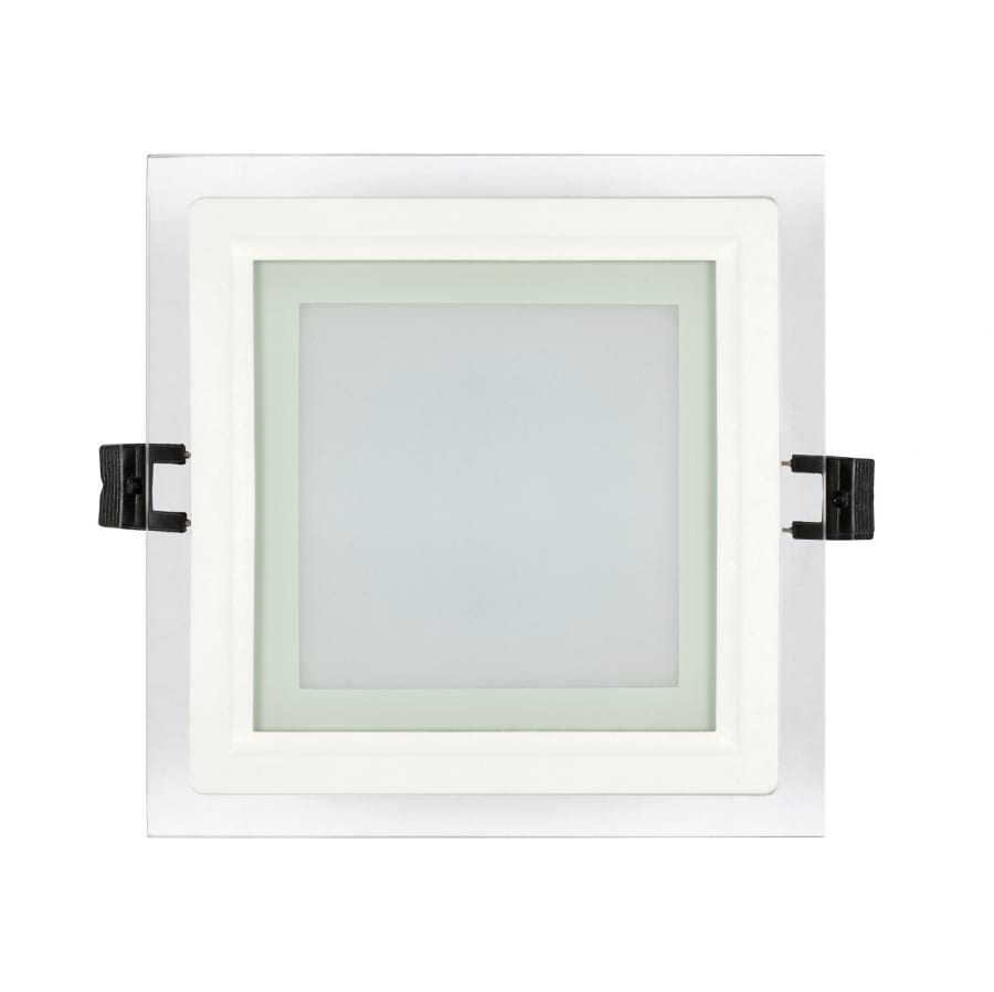 LED стъклен панел, Квадрат, 6W, 4200K, Неутрална светлина, Влагозащитен IP44, 220V-240V AC, 120°, SMD 2835