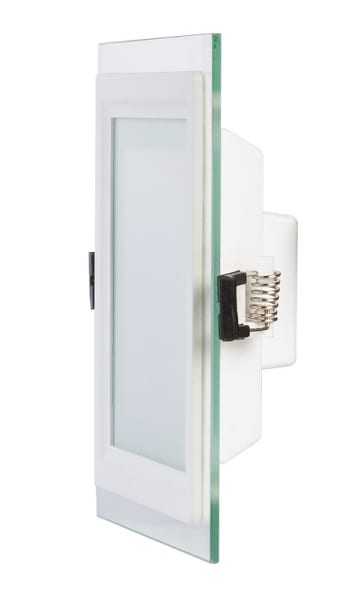 LED стъклен панел, Квадрат, 6W, 2700K, Топла светлина, Влагозащитен IP44, 220V-240V AC, 120°, SMD 2835