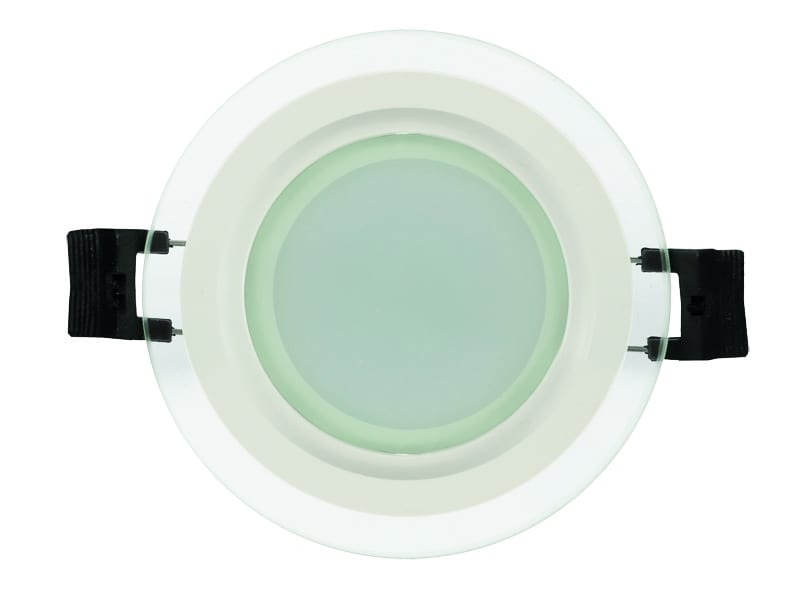 LED стъклен панел, Кръг, 6W, 4200K, Неутрална светлина, Влагозащитен IP44, 220V-240V AC, 120°, SMD 2835