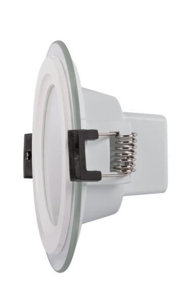 LED стъклен панел, Кръг, 6W, 4200K, Неутрална светлина, Влагозащитен IP44, 220V-240V AC, 120°, SMD 2835