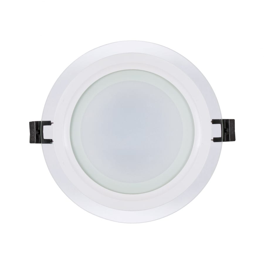 LED стъклен панел, Кръг, 12W, 4200K, Неутрална светлина, Влагозащитен IP44, 220V-240V AC, 120°, SMD 2835