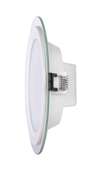 LED стъклен панел, Кръг, 12W, 4200K, Неутрална светлина, Влагозащитен IP44, 220V-240V AC, 120°, SMD 2835