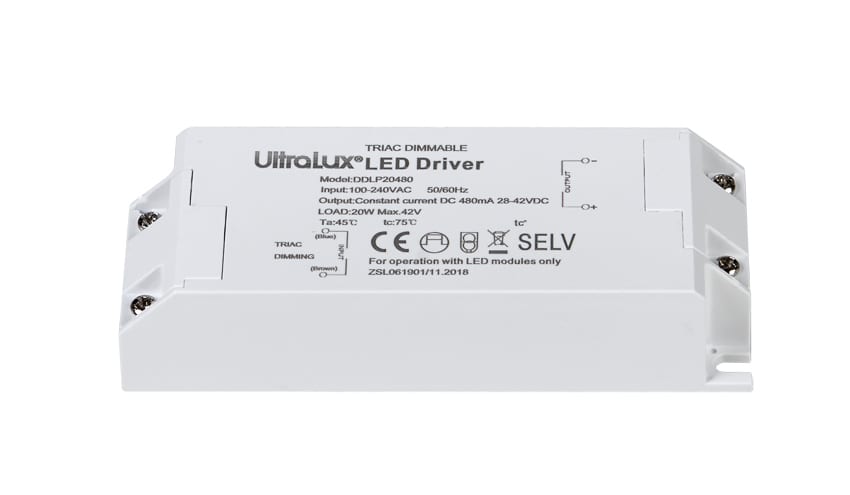 Димиращ TRIAC драйвер за LED осветление 20W, 480mA, 220V-240V AC
