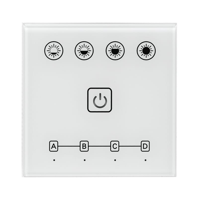 Smart 2.4G RF TOUCH панел за стена за LED осветление, 4 зони, 220V-240V AC