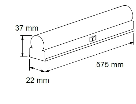 LED осв.тяло термопластик T5, 7W, 6000K, Студена светлина, 220V, 270°, SMD 2835