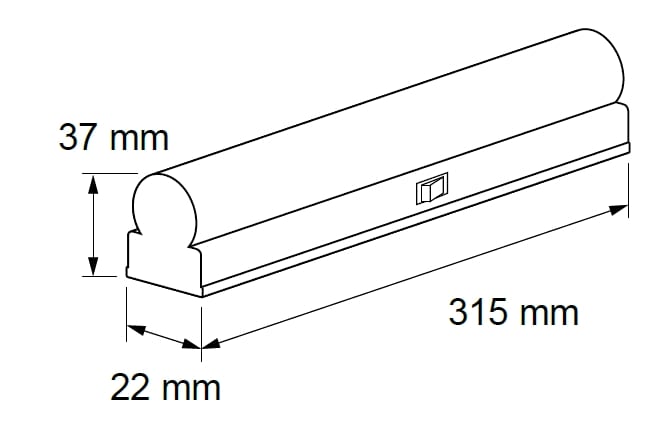 LED осв.тяло термопластик T5, 4W, 6000K, Студена светлина, 220V, 270°, SMD 2835