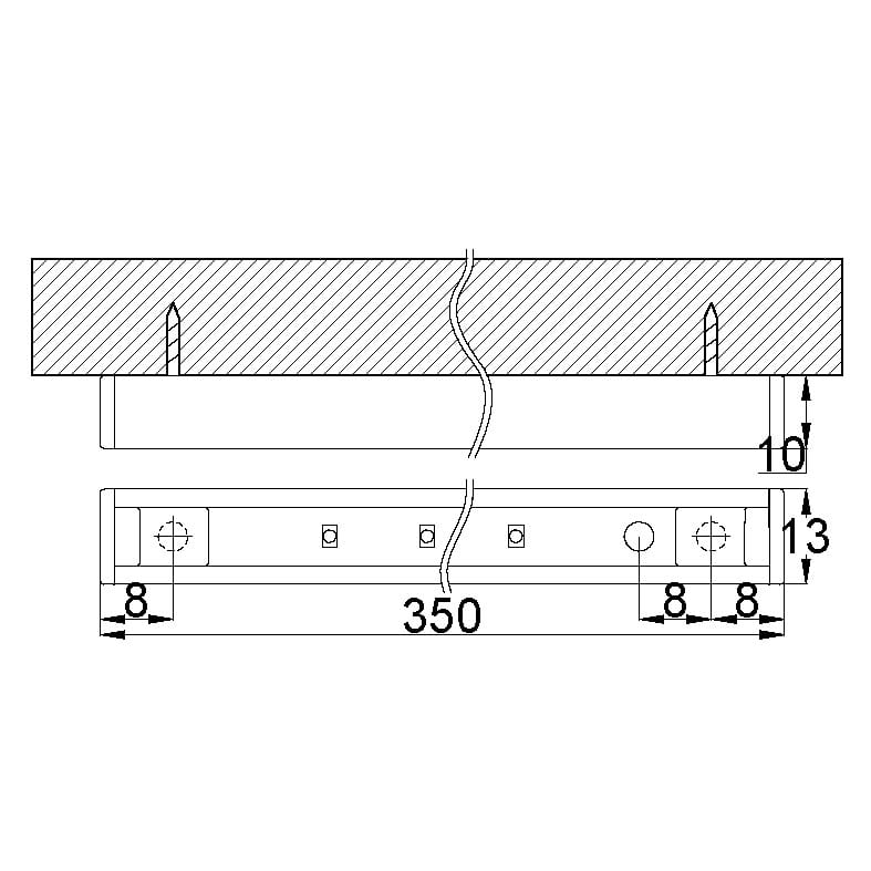Мебелен светодиоден профил за открит монтаж 2.5W, 4000K, 12V DC, 90°, Неутрална светлина, SMD 2835