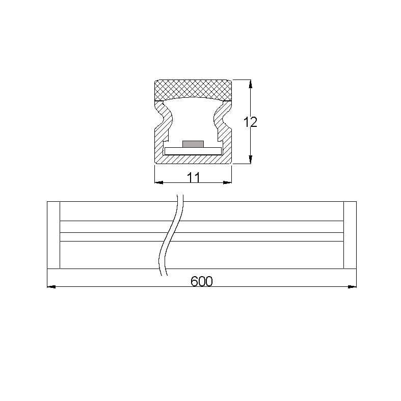 Мебелен светодиоден профил за открит монтаж, 4.5W, 4000K, 12V DC, 90°, Неутрална светлина, SMD 2835