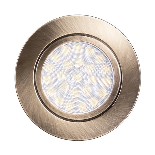 Мини LED луна за вграждане, 4W, 4200K, IP44, Сатиниран месинг, 220V-240V AC, 60°, Неутрална светлина, SMD 2835