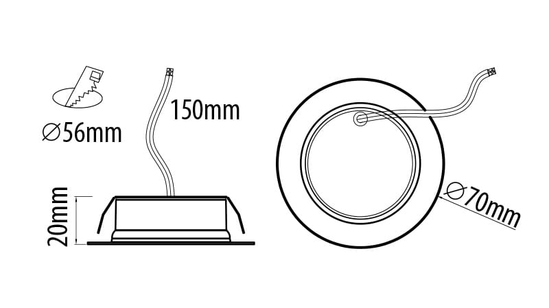 Мини LED луна за вграждане, 4W, 4200K, IP44, Злато, 220V-240V AC, 60°, Неутрална светлина, SMD 2835