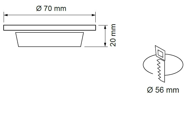 Мини LED луна за вграждане, 4W, 4200K, IP44, Хром, 220V-240V AC, 60°, Неутрална светлина, SMD 2835